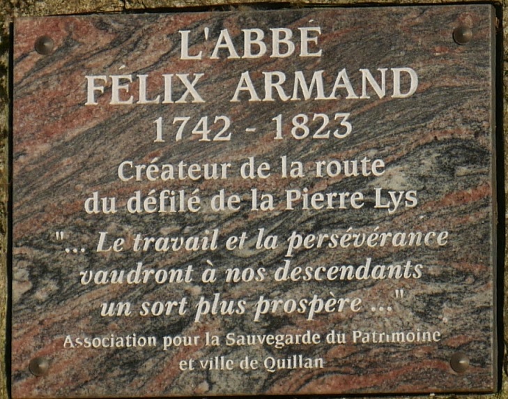 Plaque sous la Statue de Félix Armand