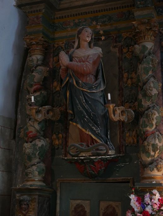 St Martin Lys, retable - Statue de la vierge Marie