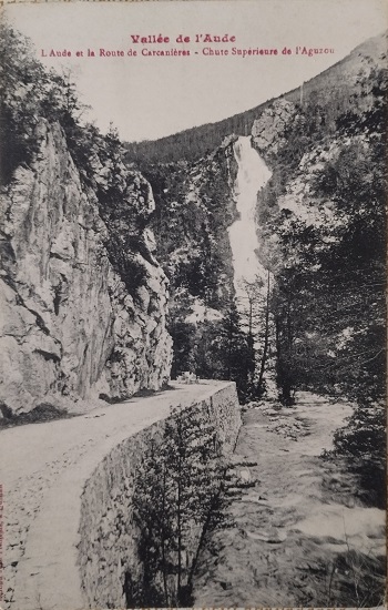 Vallée de l'Aude - L'Aude et la Route de Carcanières - chute supérieure de l'Aguzou