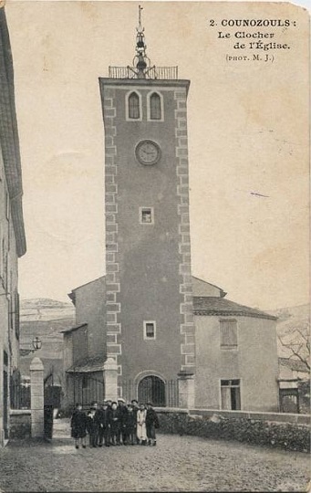 Counozouls, clocher de l'église