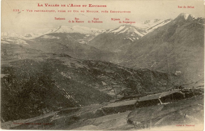 Vue panoramique prise du Col du Moulin, pr%C3%A8s Escouloubre