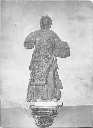Eglise d'Escouloubre ; Statue : saint Etienne, vue générale - du 17e siècle