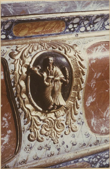 Sainte-Colombe-sur-Guette ; Maître-autel (détail)