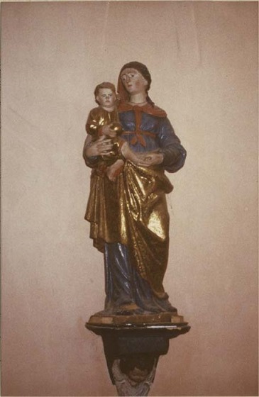 Sainte-Colombe-sur-Guette ; Statue de la Vierge à l'Enfant