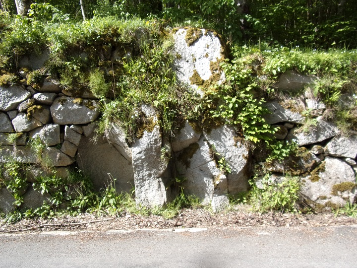 Ayguette, Counozouls - les pierres de granit du bord de la route