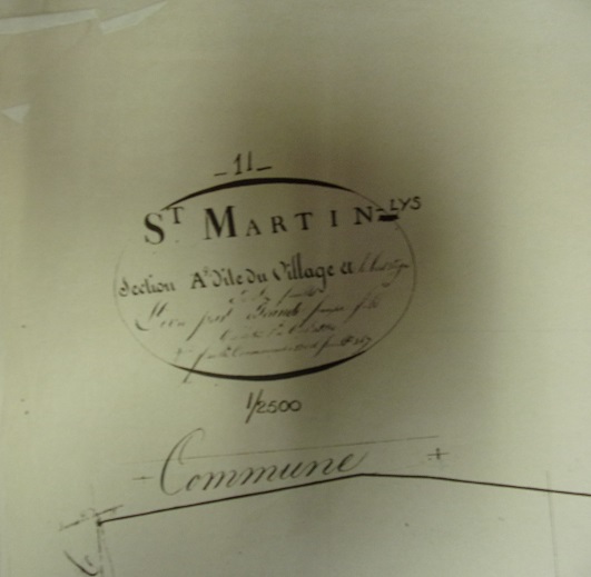 St Martin Lys, cadastre de 1833 - A2 Pierre-lys - cartouche