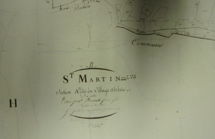 St Martin Lys, cadastre de 1833 - A5 Ruisseau d'Aliès - cartouche