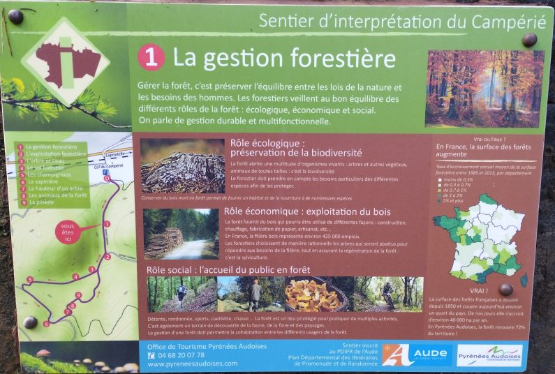 col du campérié, Premier panneau d'information