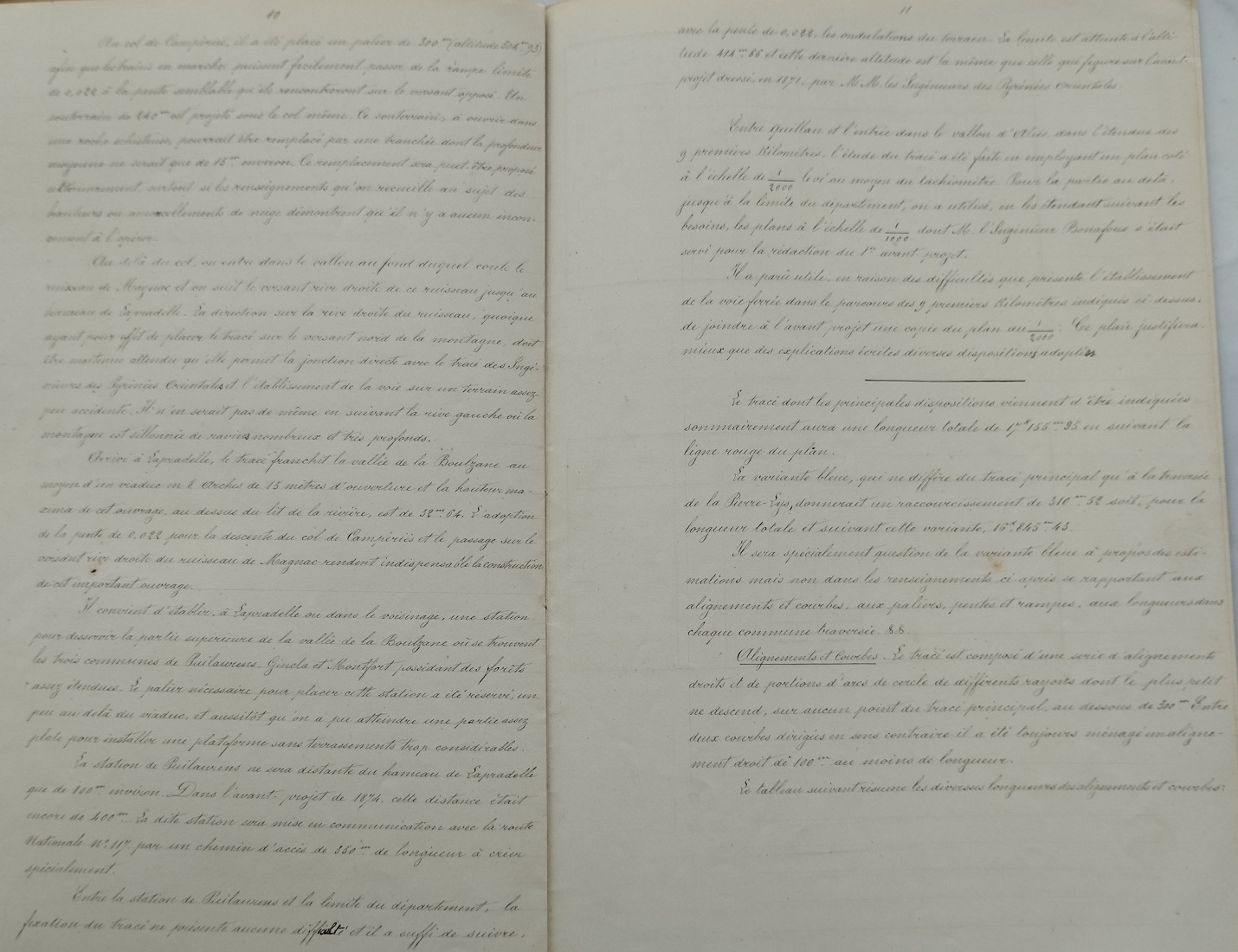 30 décembre 1878 - mémoire accompagnant les plans - copie