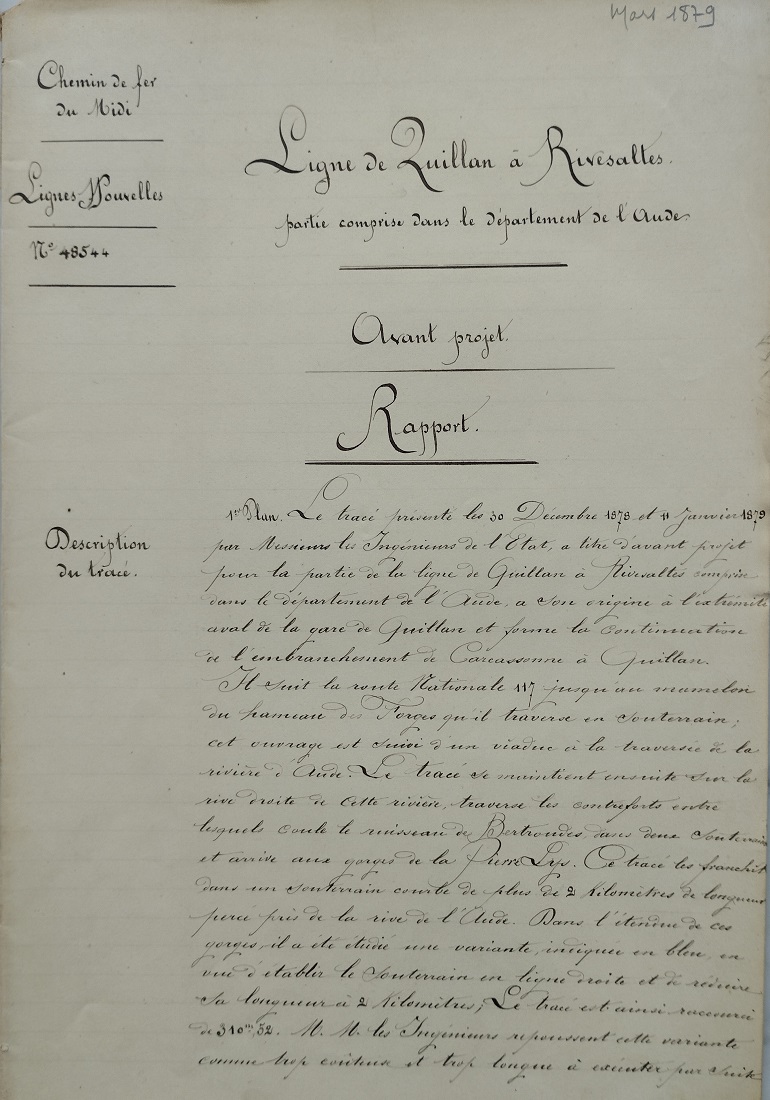 7 mars 1879 - Rapport du Directeur des travaux - 1