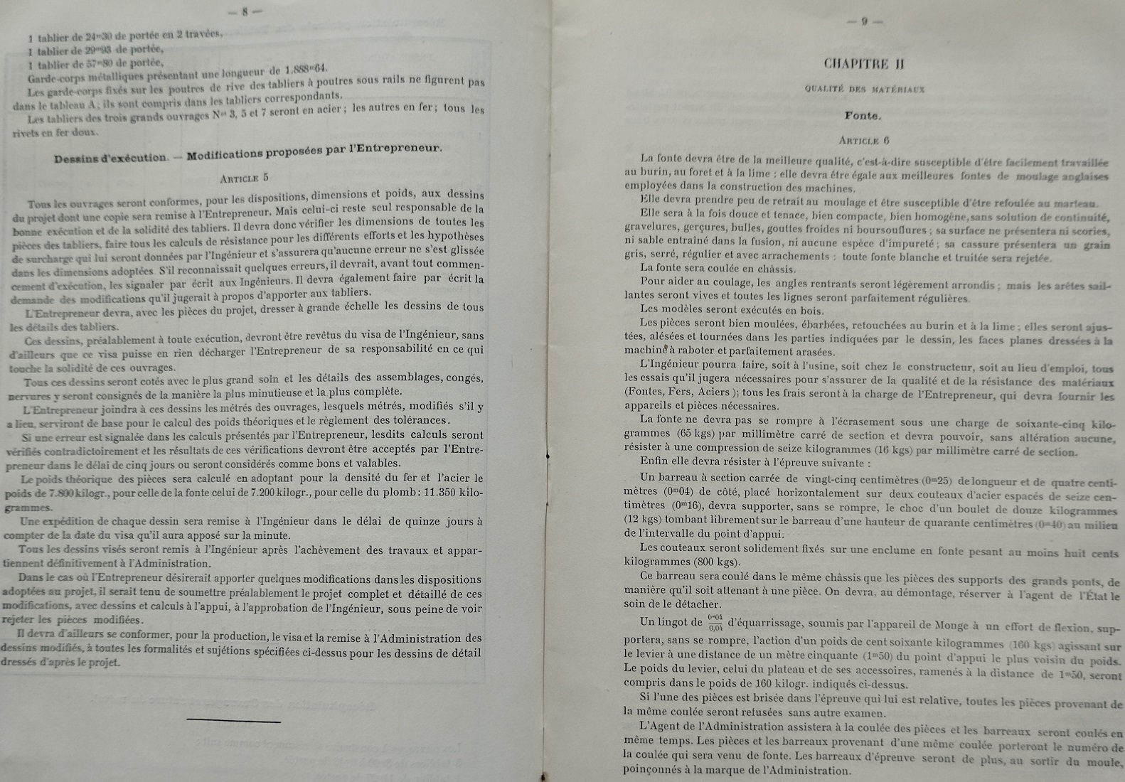 Devis et cahier des charges pour les tabliers et gardes-corps des grands ouvrages métaliques du 14 mai 1901 - 8