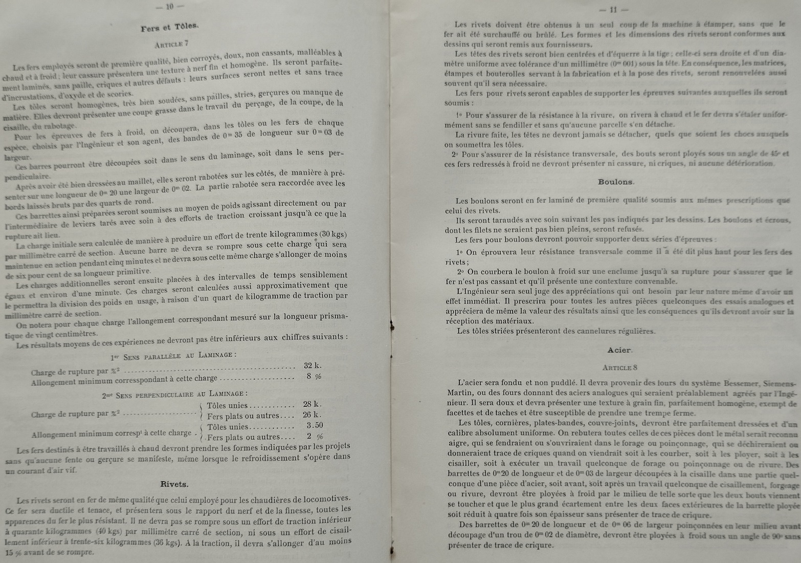Devis et cahier des charges pour les tabliers et gardes-corps des grands ouvrages métaliques du 14 mai 1901 - 9