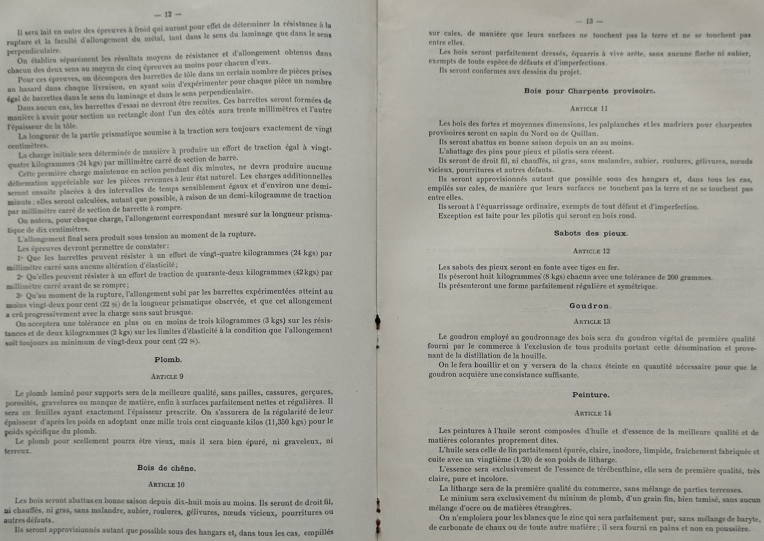 Devis et cahier des charges pour les tabliers et gardes-corps des grands ouvrages métaliques du 14 mai 1901 - 10