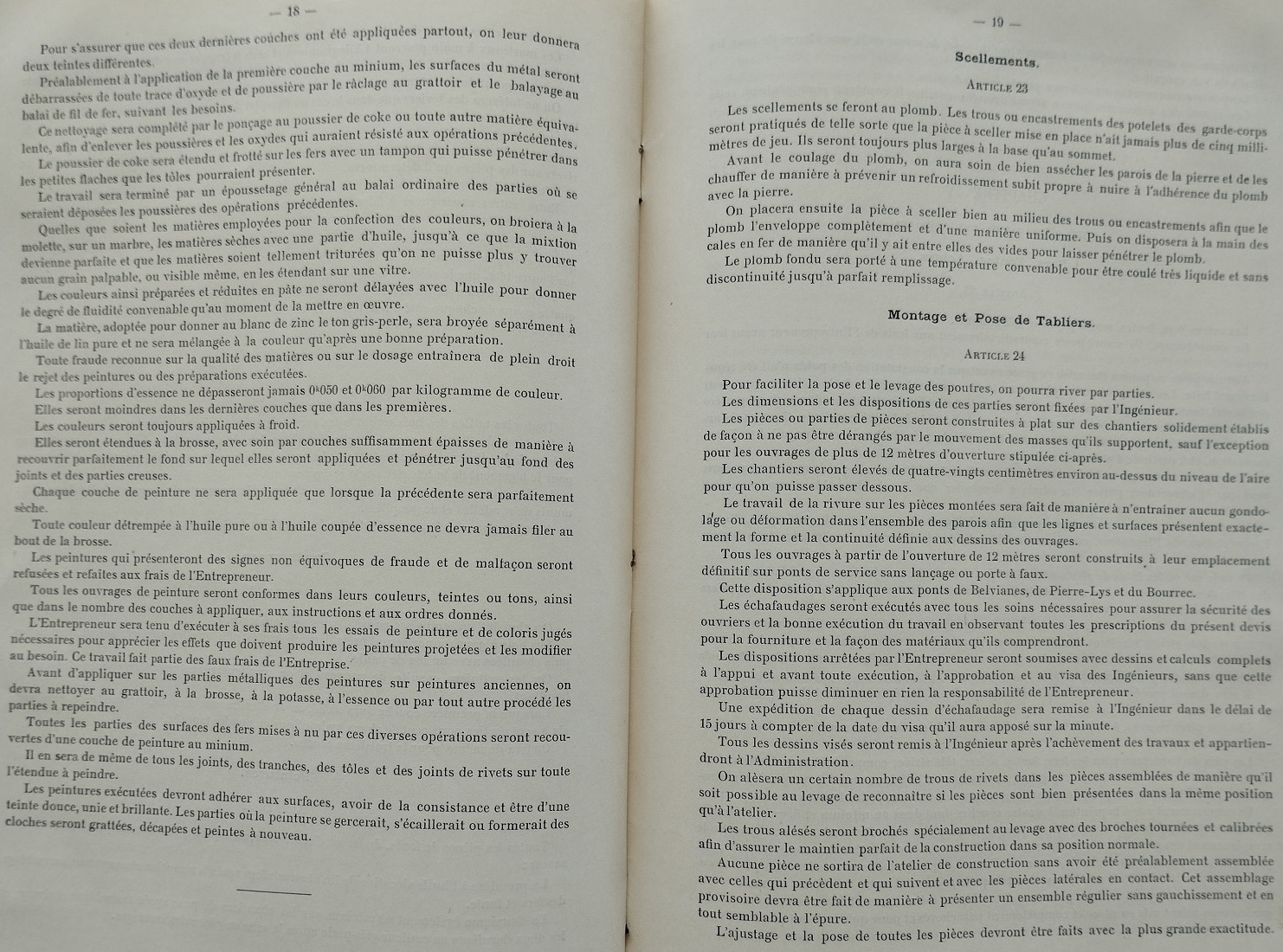 Devis et cahier des charges pour les tabliers et gardes-corps des grands ouvrages métaliques du 14 mai 1901 - 12