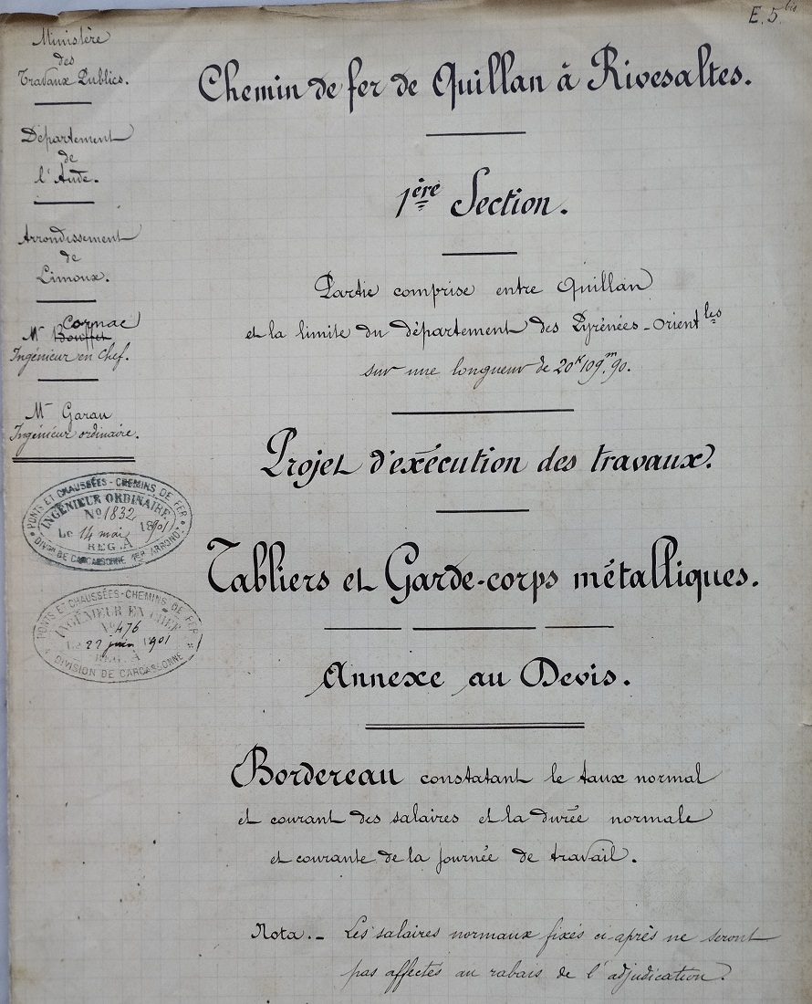 Script du Devis et cahier des charges pour les tabliers et gardes-corps des grands ouvrages métaliques du 14 mai 1901 - 1