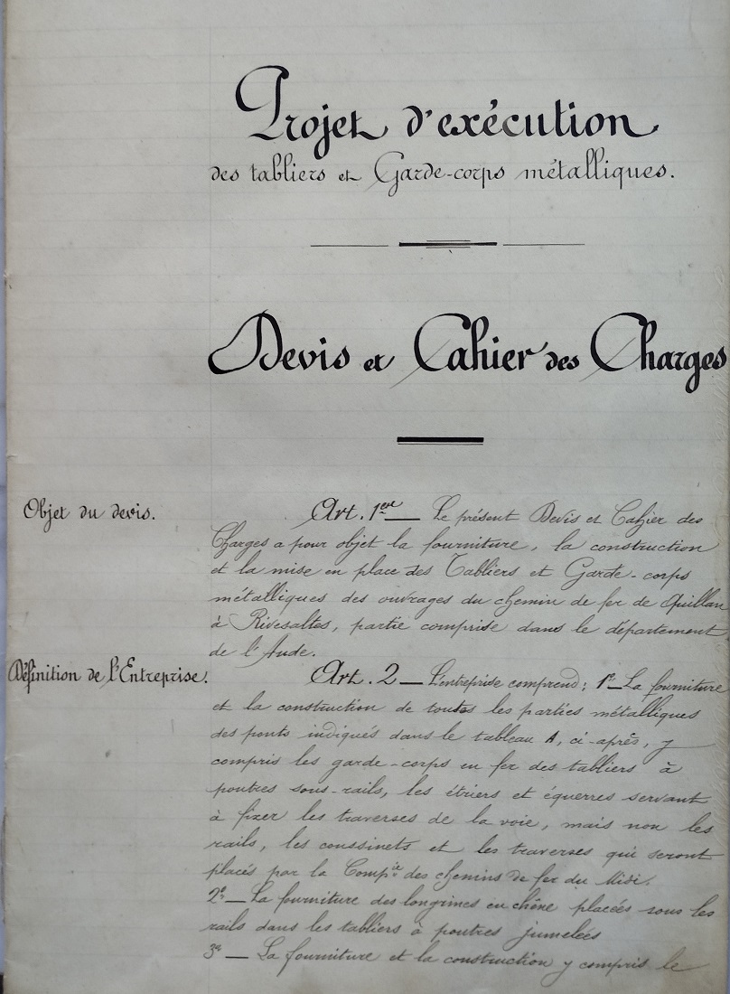 Script du Devis et cahier des charges pour les tabliers et gardes-corps des grands ouvrages métaliques du 14 mai 1901 - 3