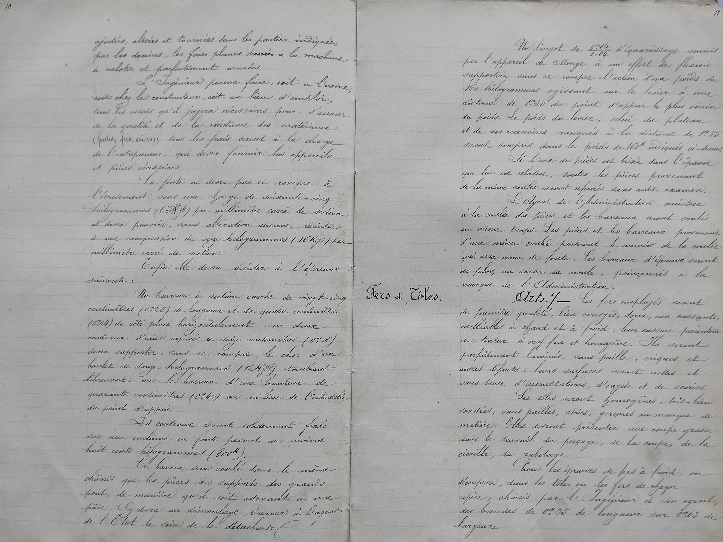 Script du Devis et cahier des charges pour les tabliers et gardes-corps des grands ouvrages métaliques du 14 mai 1901 - 8