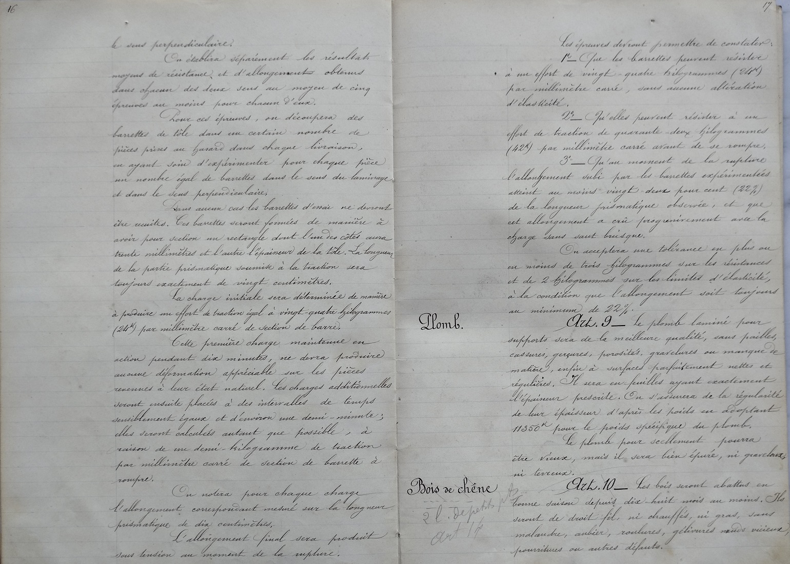 Script du Devis et cahier des charges pour les tabliers et gardes-corps des grands ouvrages métaliques du 14 mai 1901 - 11