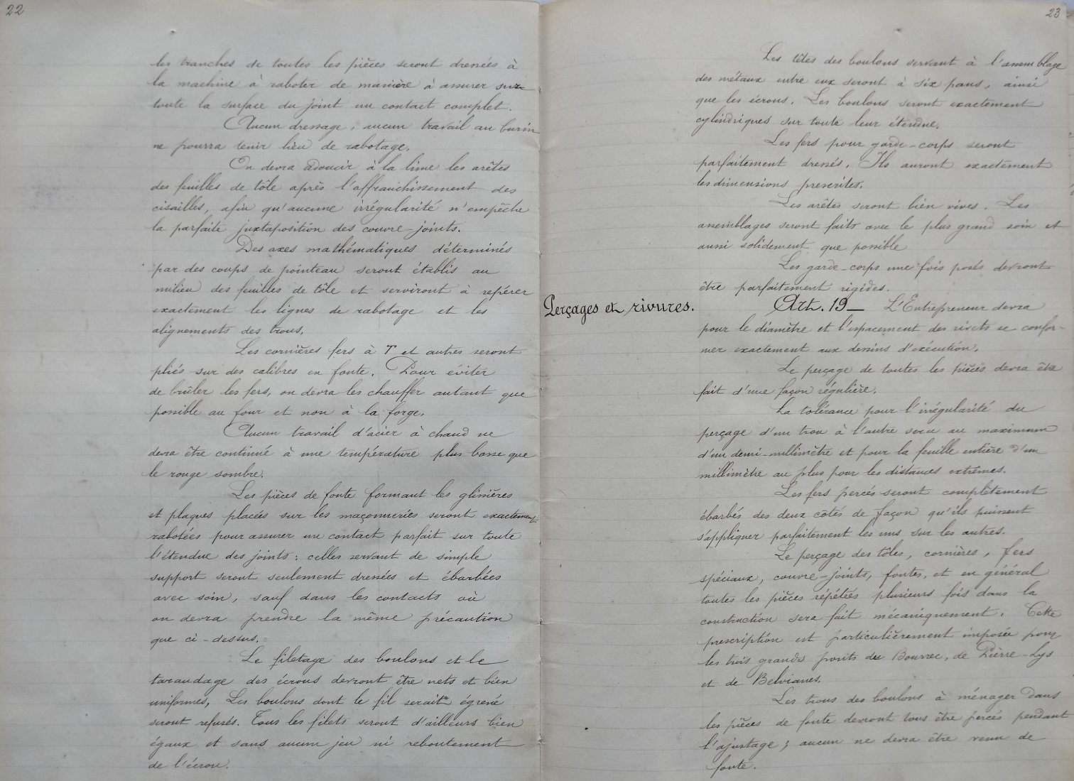 Script du Devis et cahier des charges pour les tabliers et gardes-corps des grands ouvrages métaliques du 14 mai 1901 - 14