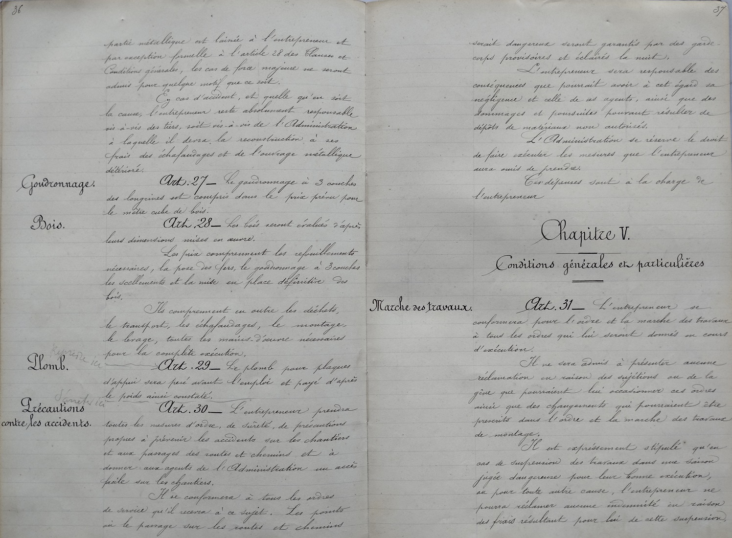 Script du Devis et cahier des charges pour les tabliers et gardes-corps des grands ouvrages métaliques du 14 mai 1901 - 21