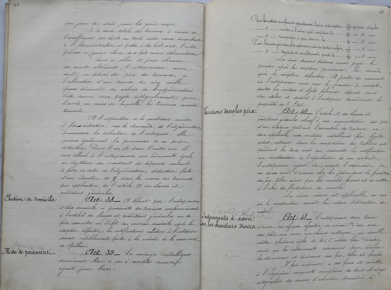Script du Devis et cahier des charges pour les tabliers et gardes-corps des grands ouvrages métaliques du 14 mai 1901 - 24