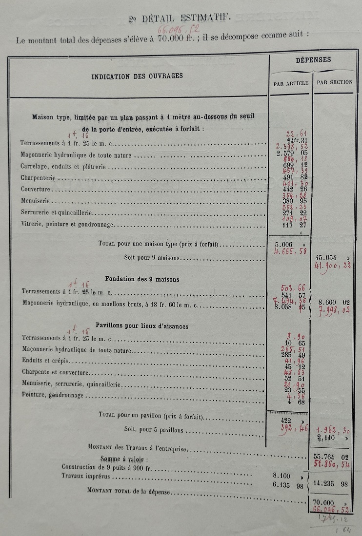 Programme des travaux - adjudication du 18 avril 1899 - prix Merlin 2
