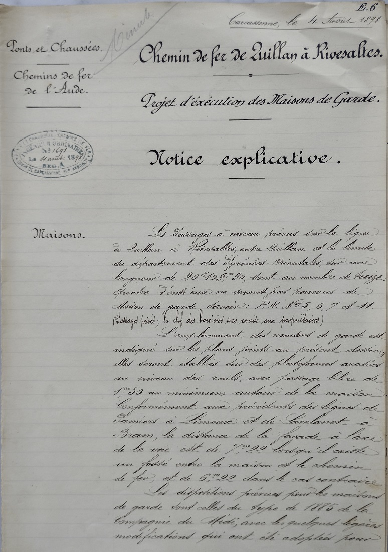 Notice explicative du 4 août 1898 - 1