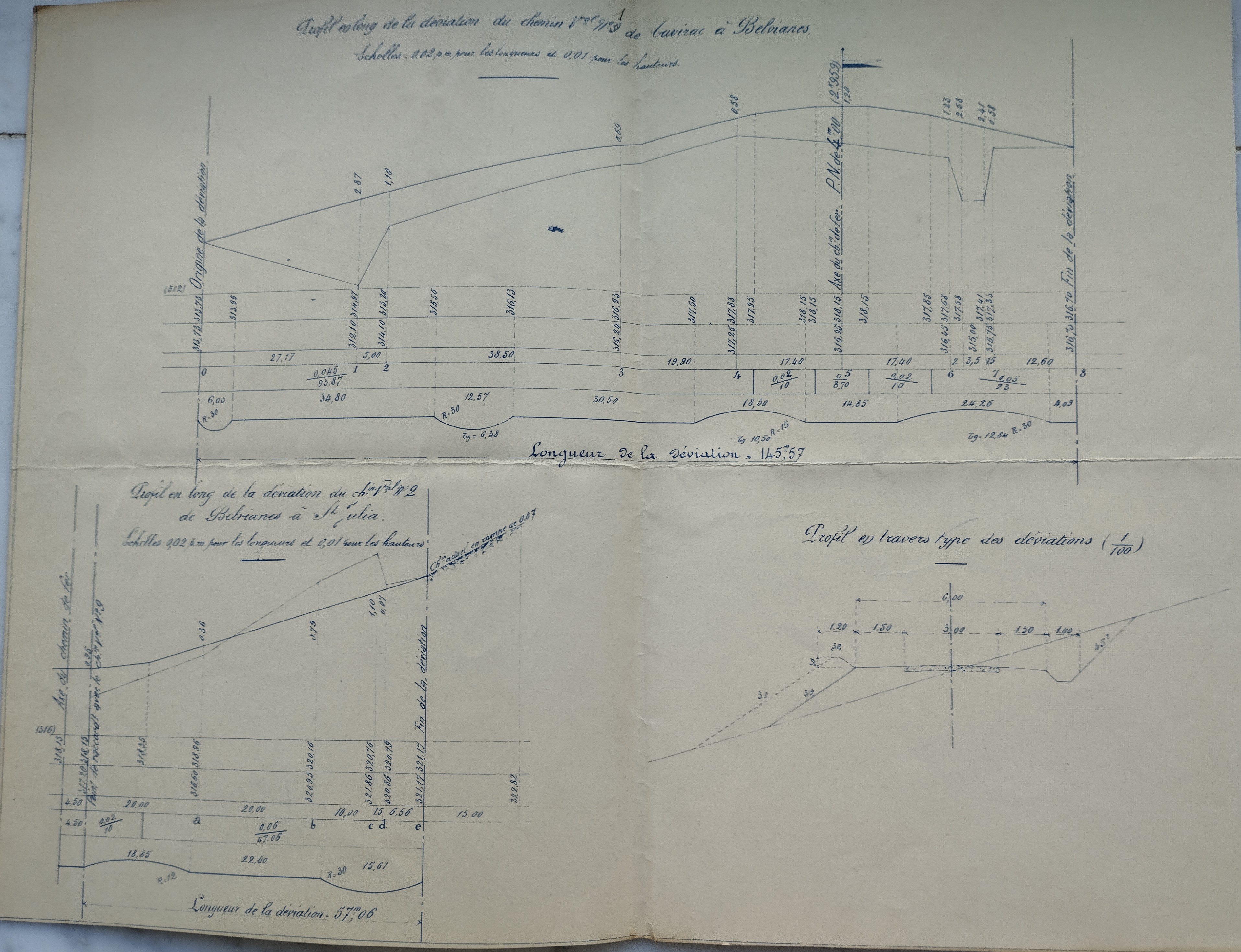 18 avril 1896 - passage à niveau n° 4 - déviation du chemin vicinal de Cavirac à Belvianes