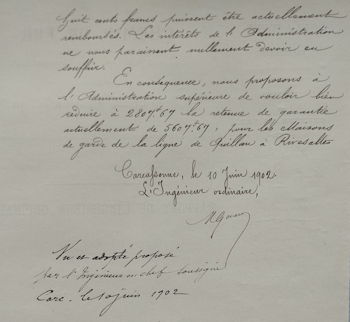 10 juin 1902 - Demande de remboursement de la moitié de la retenue de garantie par Alphonse Merlin - 2