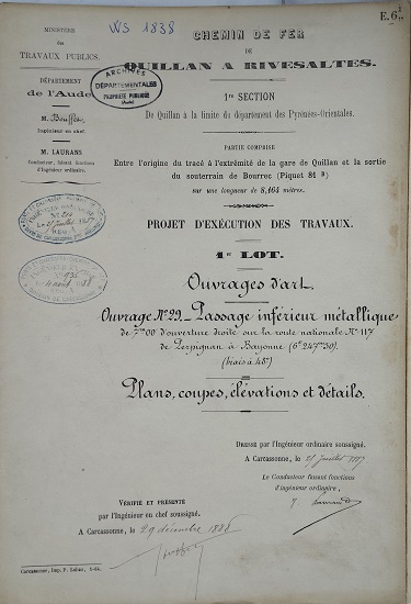 Pont - ouvrage n°29 de Saint Martin du 25 juillet 1887 - 1