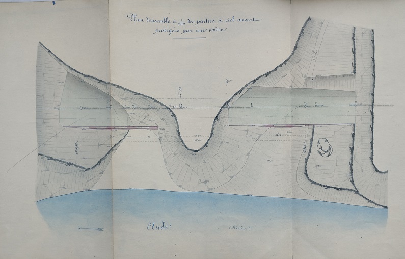 Ouvrage n°23 - Sous-terrain de la Pierre-Lys - 1ère feuille - Plans et coupes longitudinales du 25 juillet 1887 - 3