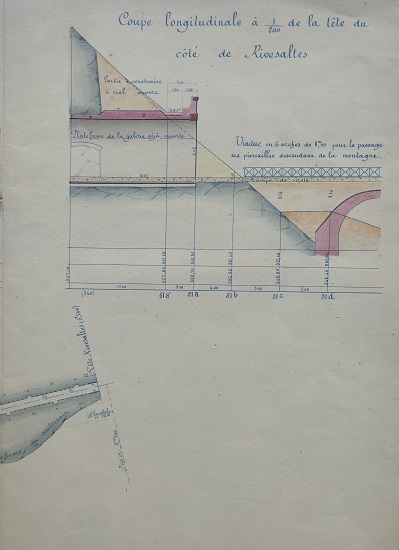 Ouvrage n°23 - Sous-terrain de la Pierre-Lys - 1ère feuille - Plans et coupes longitudinales du 25 juillet 1887 - 7