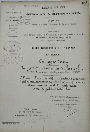 Ouvrage n°23 - Souterrain de Pierre-Lys - 2° feuille du 25 juillet 1887 - 1