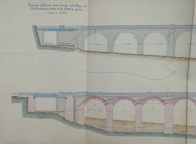 Ouvrage n°30 - Viaduc voûté en 14 arches - 2° feuille du 25 juillet 1887 - 3