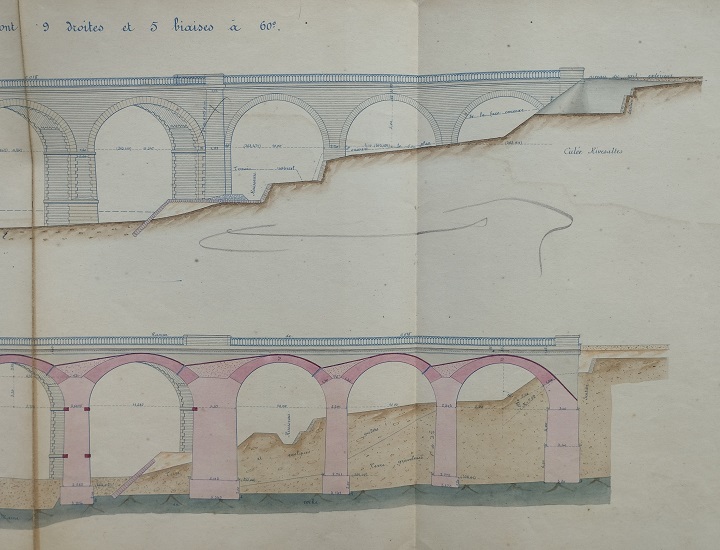 Ouvrage n°30 - Viaduc voûté en 14 arches - 2° feuille du 25 juillet 1887 - 5