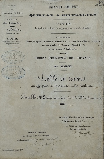 Profil en travers au 1/200 feuille n°2 - lot 1 du 25 janvier 1888 - 1