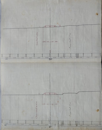 Profil en travers au 1/200 feuille n°2 - lot 1 du 25 janvier 1888 - 25