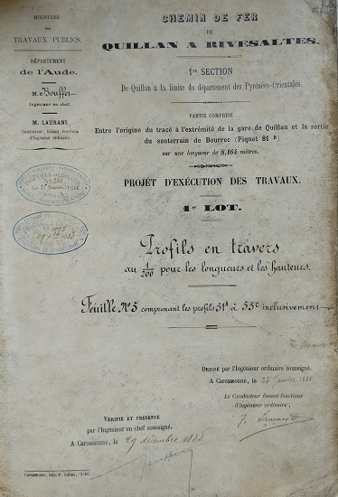 Profil en travers au 1/200 feuille n°5 - lot 1 du 25 janvier 1888 - 1