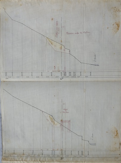 Profil en travers au 1/200 feuille n°5 - lot 1 du 25 janvier 1888 - 3