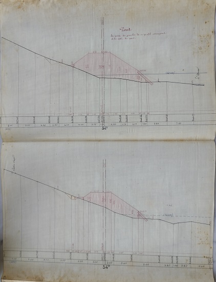 Profil en travers au 1/200 feuille n°5 - lot 1 du 25 janvier 1888 - 12