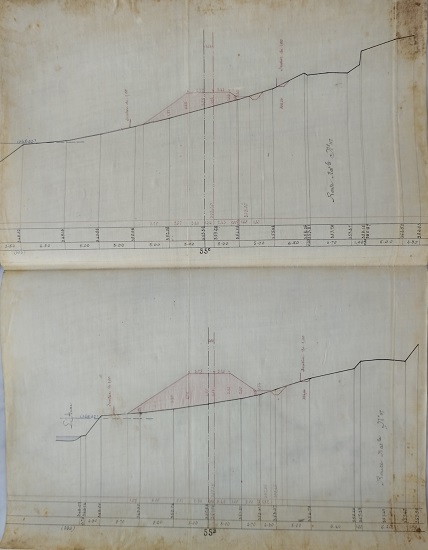 Profil en travers au 1/200 feuille n°5 - lot 1 du 25 janvier 1888 - 14