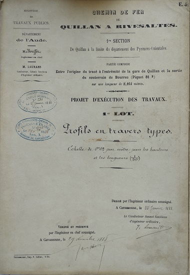 Profil en travers type - lot 1 du 25 janvier 1888 - 1