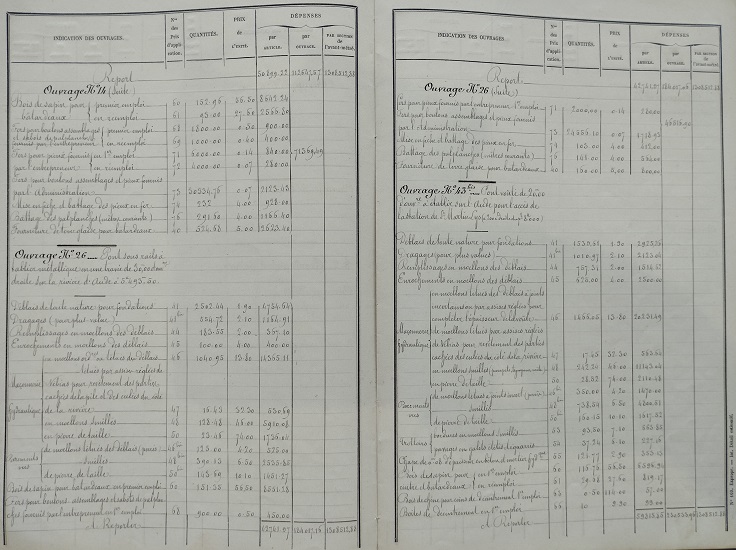Détail estimatif - lot 1 du 25 janvier 1888 - 10