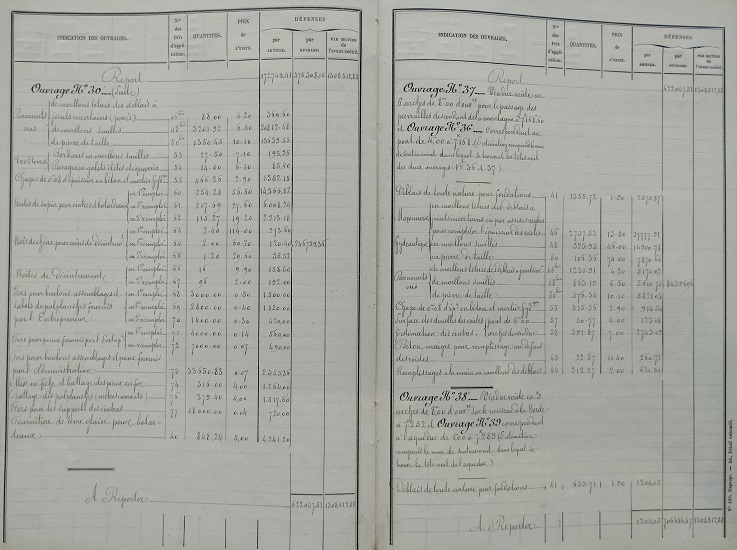 Détail estimatif - lot 1 du 25 janvier 1888 - 12