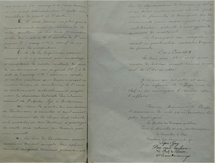 Réponse du ministère des travaux publics - lot 1 du 08 août 1889 - 4