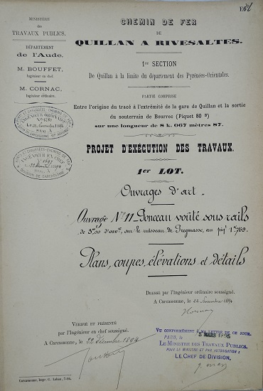 Ouvrage n°11 - Ponçeau voûté sous rails de 3 m - lot 1 du 22 novembre 1894 - 1