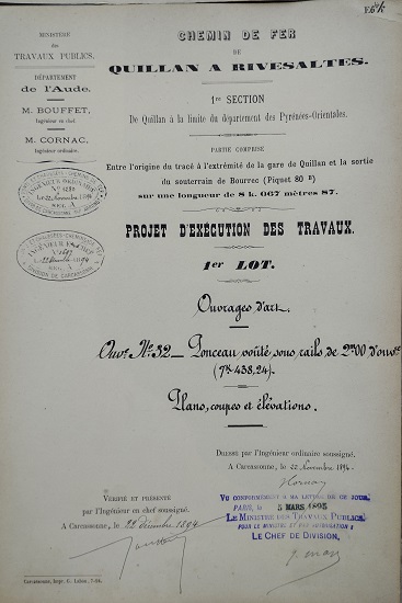Ouvrage n°32 - Ponceau voûté sous rail de 2m - lot 1 du 22 novembre 1894 - 1
