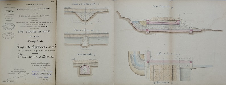 Ouvrage n°16 - Aqueduc voûté sous rail - lot 1 du 22 novembre 1894 - general