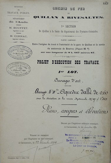 Ouvrage n°11 bis -Aqueduc dallé de 0,60 - lot 1 du 22 novembre 1894 - 1