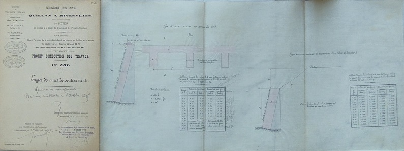 Types de murs de soutènement - lot 1 du 22 novembre 1894 - general